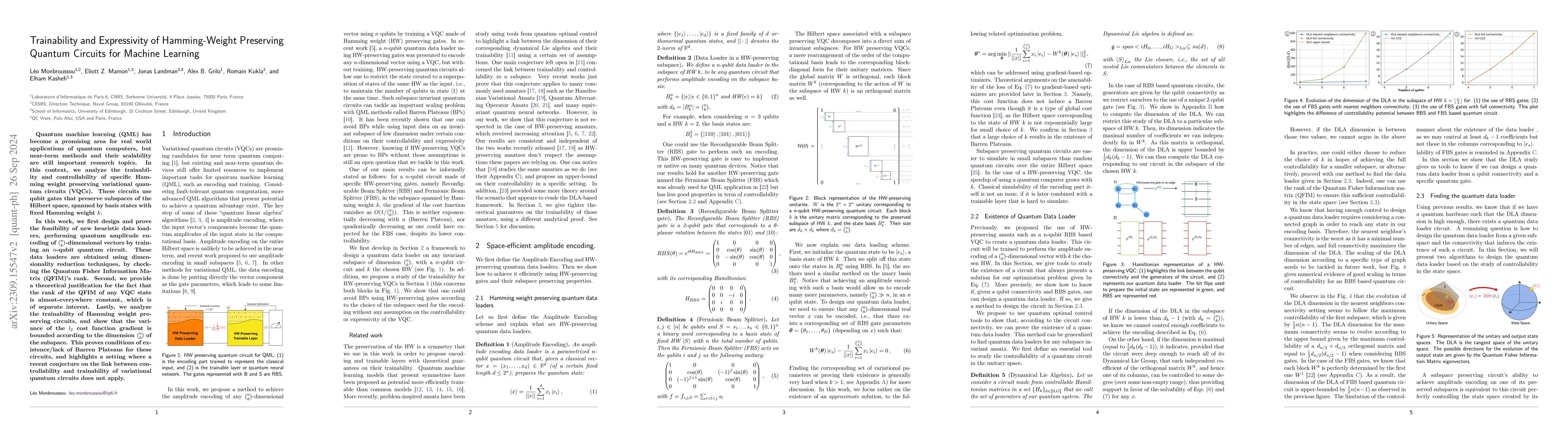 Thumbnail for Trainability and Expressivity of Hamming-Weight Preserving Quantum
  Circuits for Machine Learning