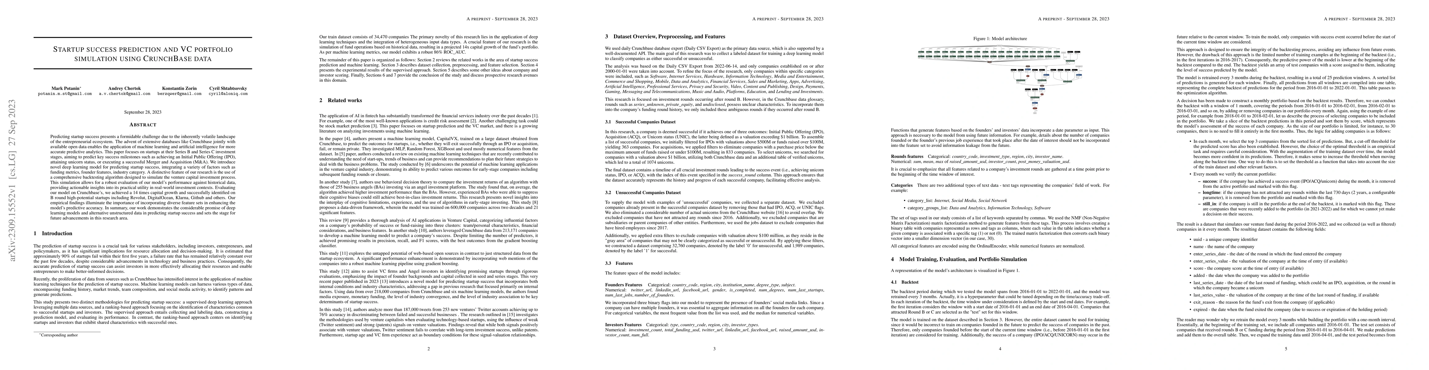 Thumbnail for Startup success prediction and VC portfolio simulation using CrunchBase
  data
