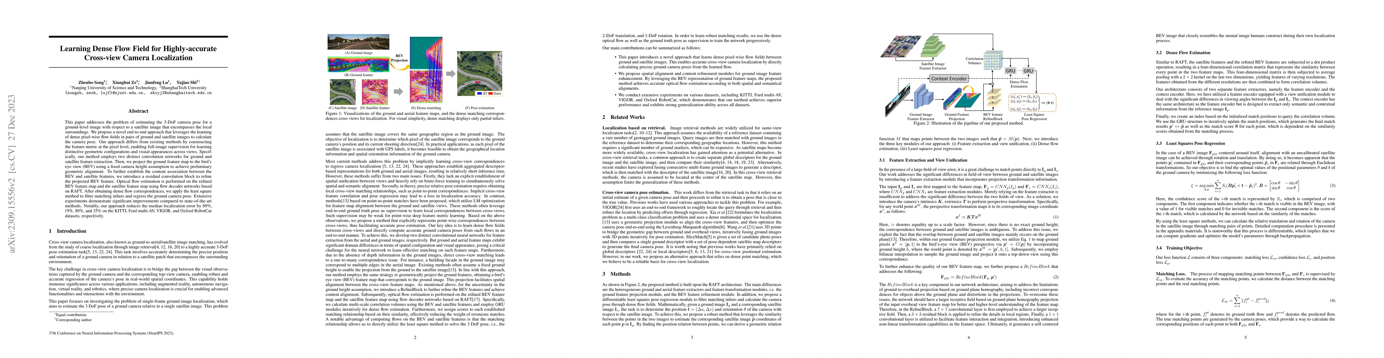 Thumbnail for Learning Dense Flow Field for Highly-accurate Cross-view Camera
  Localization