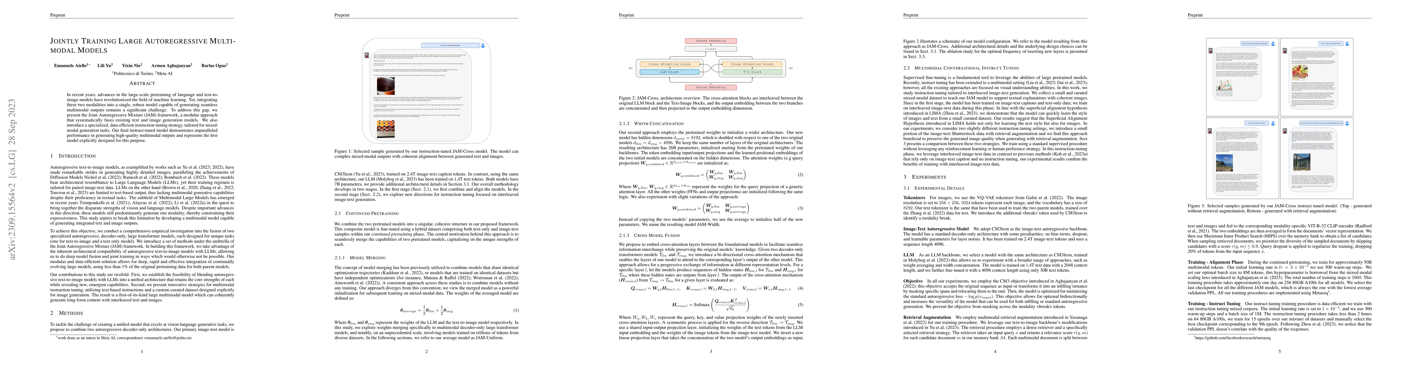 Thumbnail for Jointly Training Large Autoregressive Multimodal Models