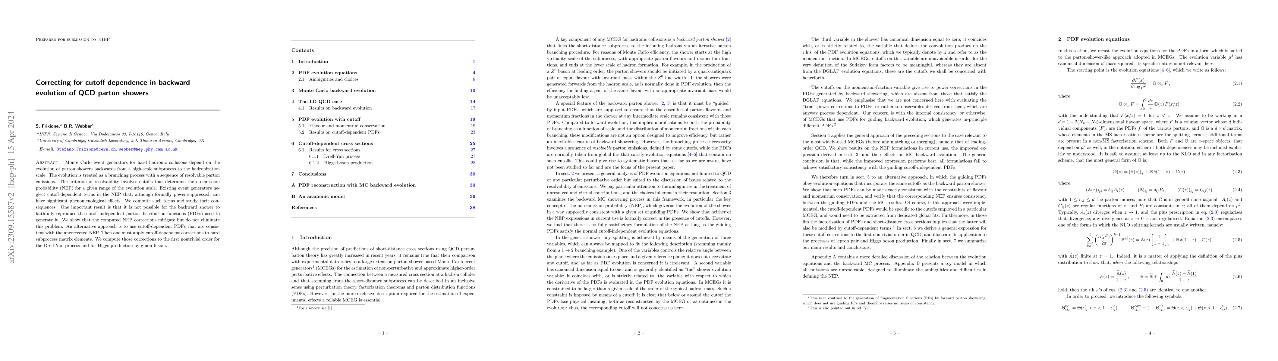 Thumbnail for Correcting for cutoff dependence in backward evolution of QCD parton
  showers