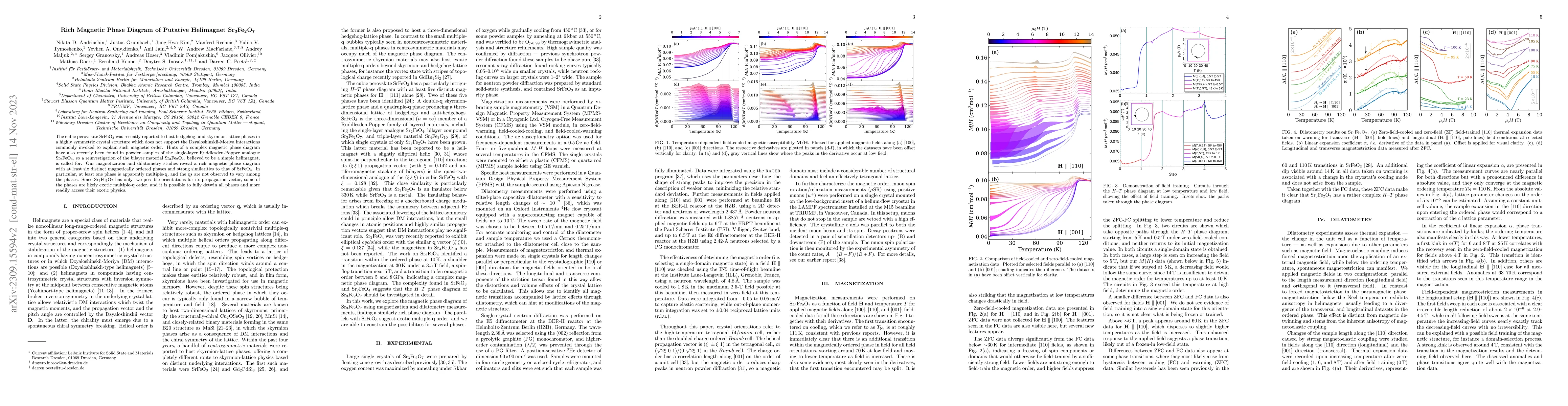 Thumbnail for Rich Magnetic Phase Diagram of Putative Helimagnet Sr$_3$Fe$_2$O$_7$