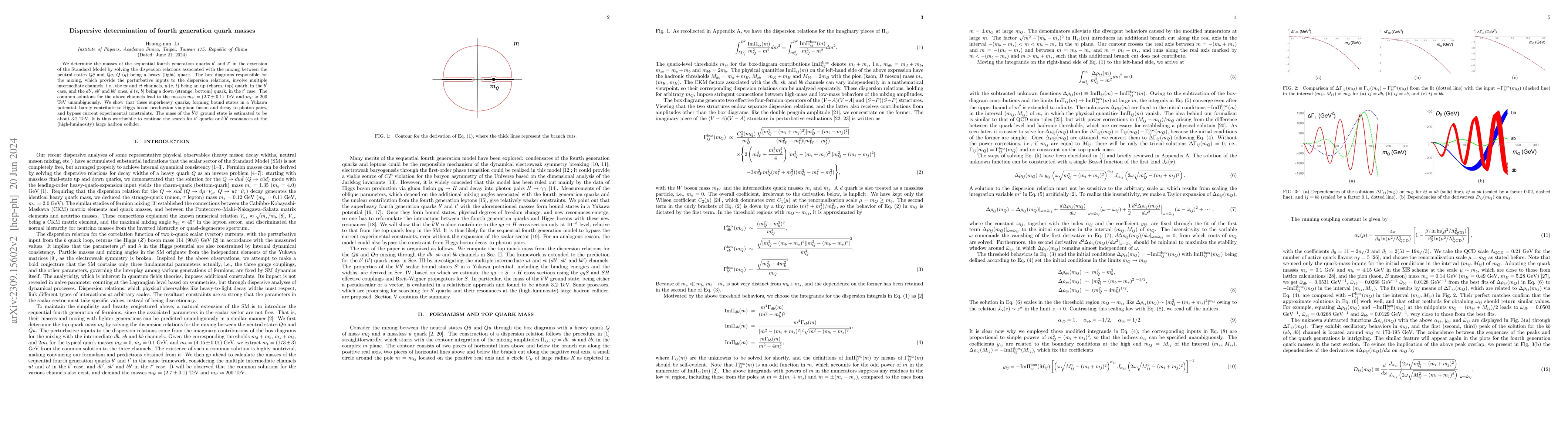 Thumbnail for Dispersive determination of fourth generation quark masses