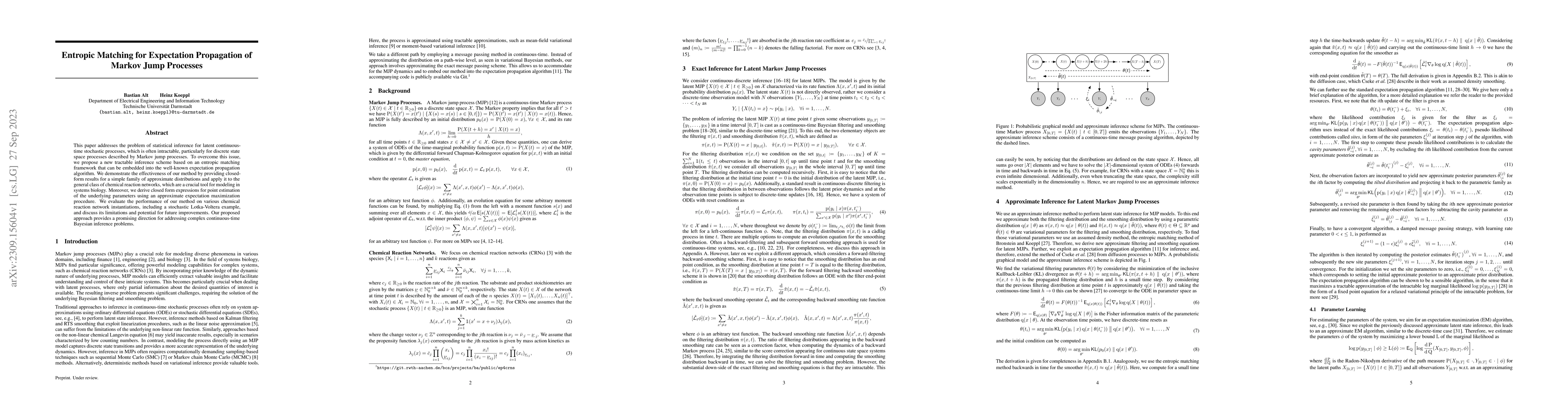 Thumbnail for Entropic Matching for Expectation Propagation of Markov Jump Processes