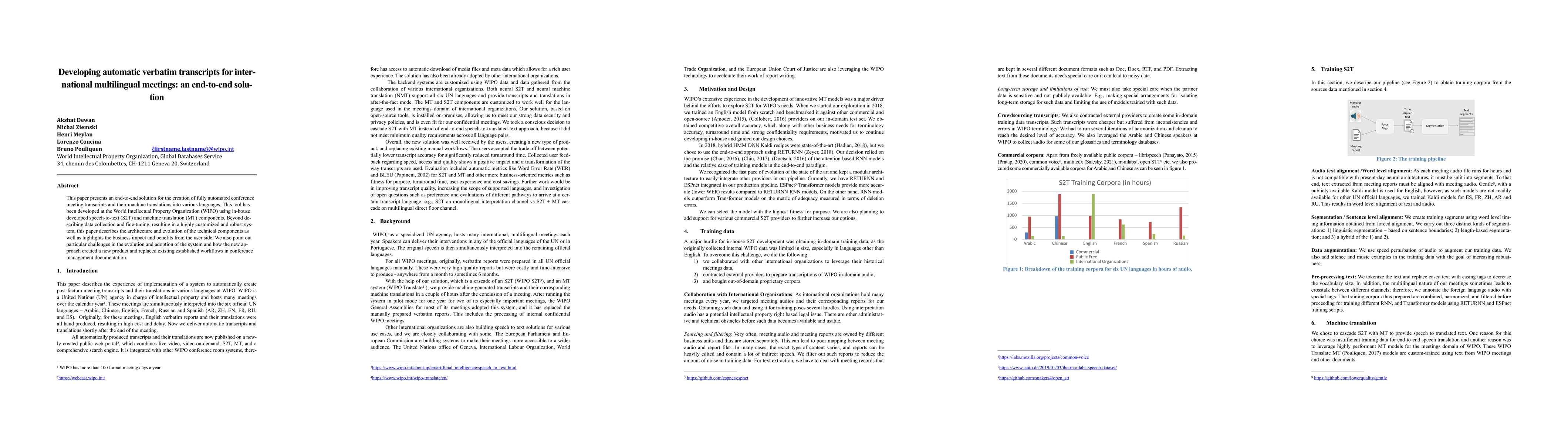 Thumbnail for Developing automatic verbatim transcripts for international multilingual
  meetings: an end-to-end solution