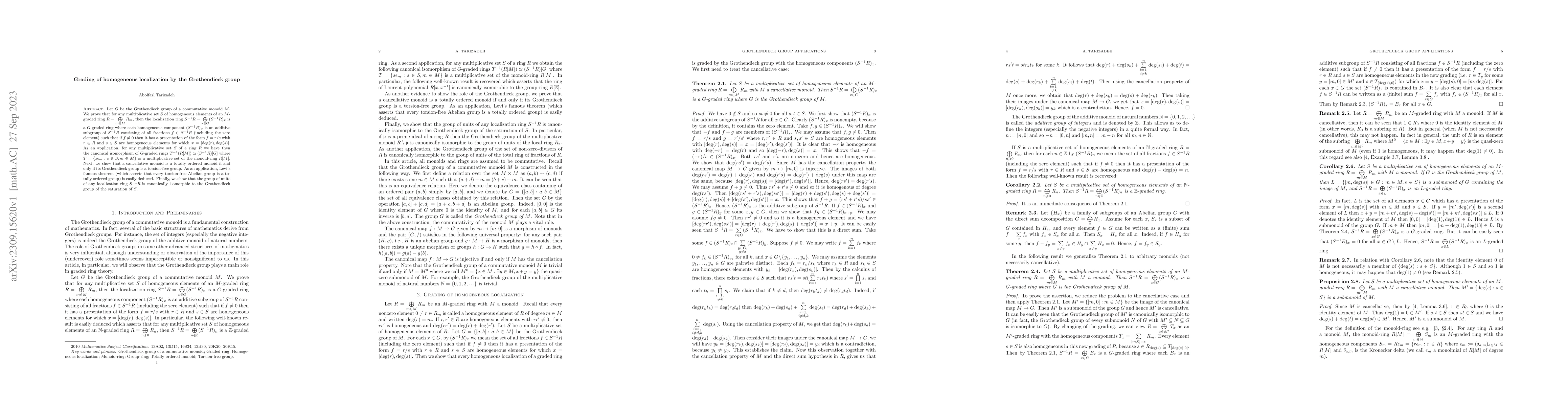 Thumbnail for Grading of homogeneous localization by the Grothendieck group