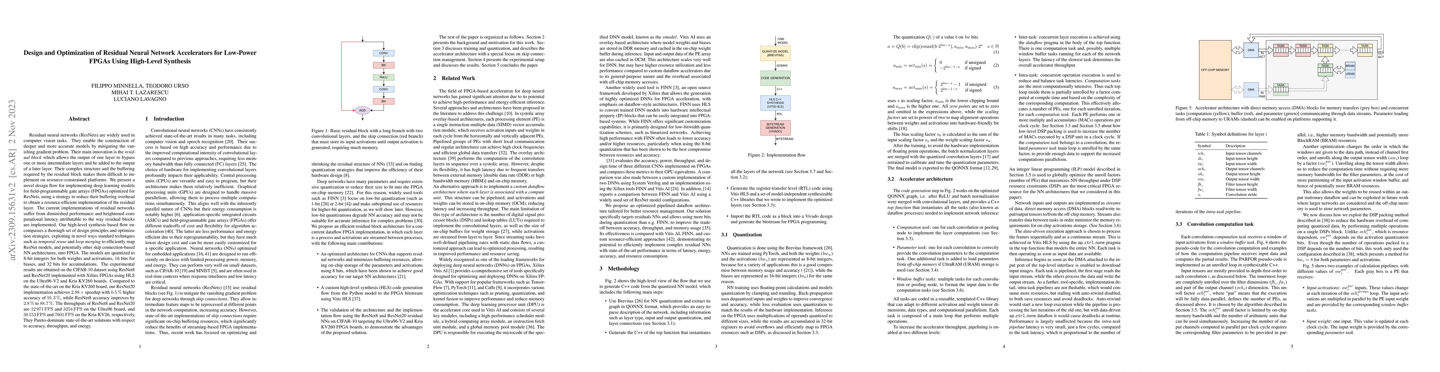 Thumbnail for Design and Optimization of Residual Neural Network Accelerators for
  Low-Power FPGAs Using High-Level Synthesis