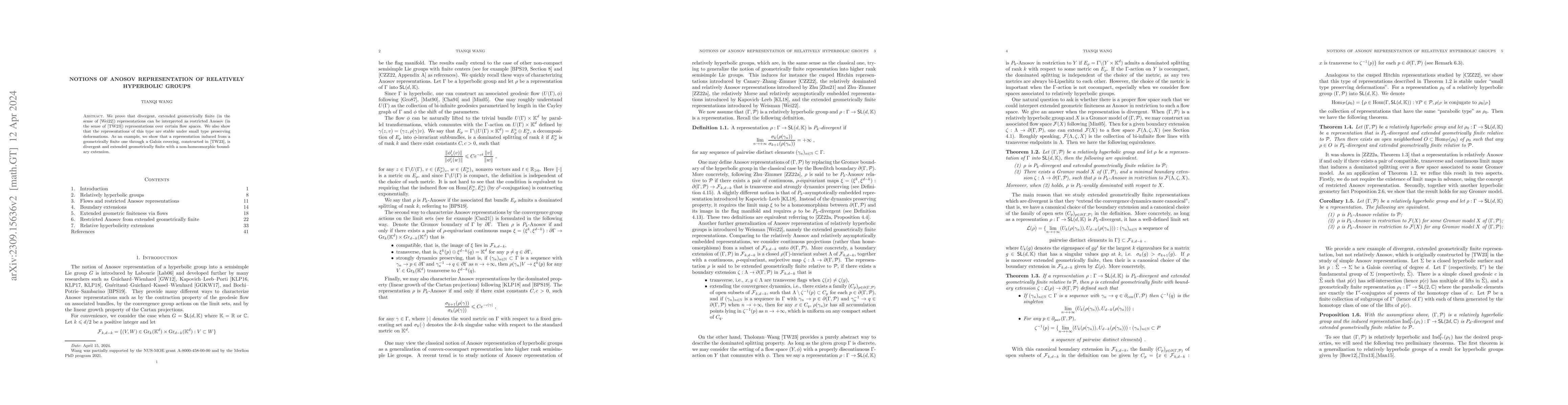 Thumbnail for Notions of Anosov representation of relatively hyperbolic groups
