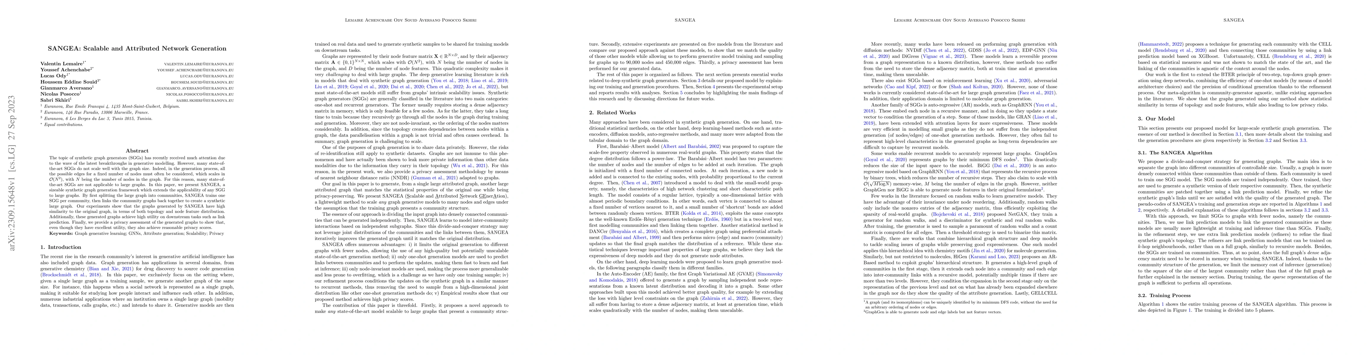 Thumbnail for SANGEA: Scalable and Attributed Network Generation