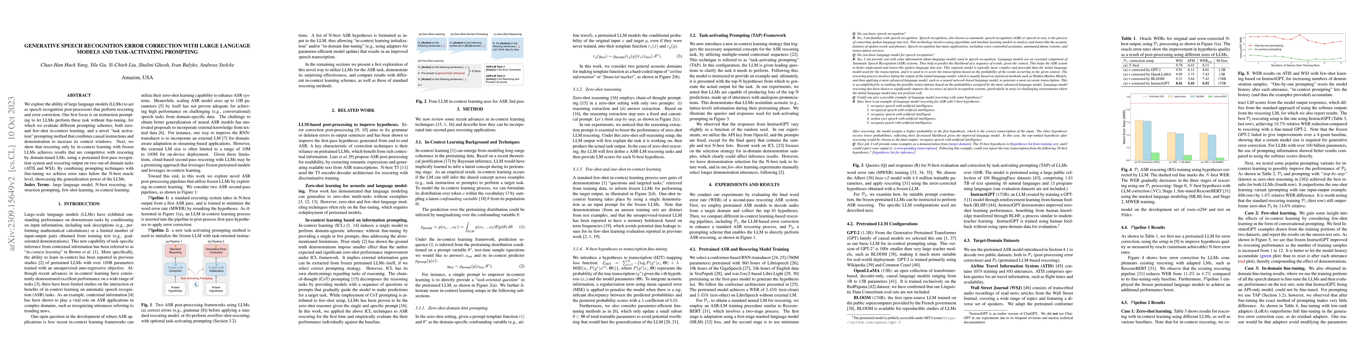 Thumbnail for Generative Speech Recognition Error Correction with Large Language
  Models and Task-Activating Prompting