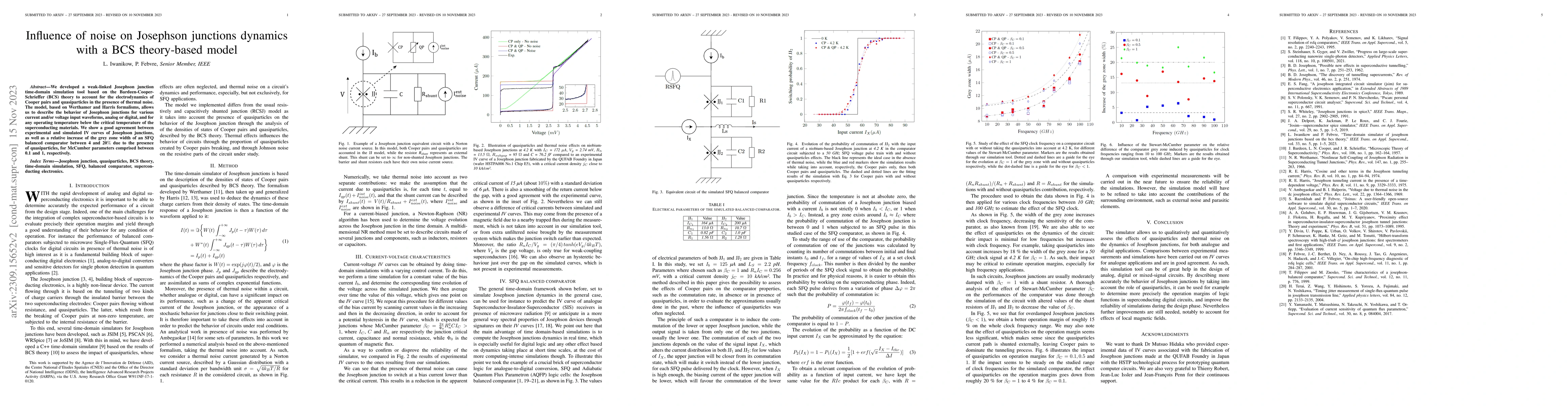 Thumbnail for Influence of noise on Josephson junctions dynamics with a BCS
  theory-based model