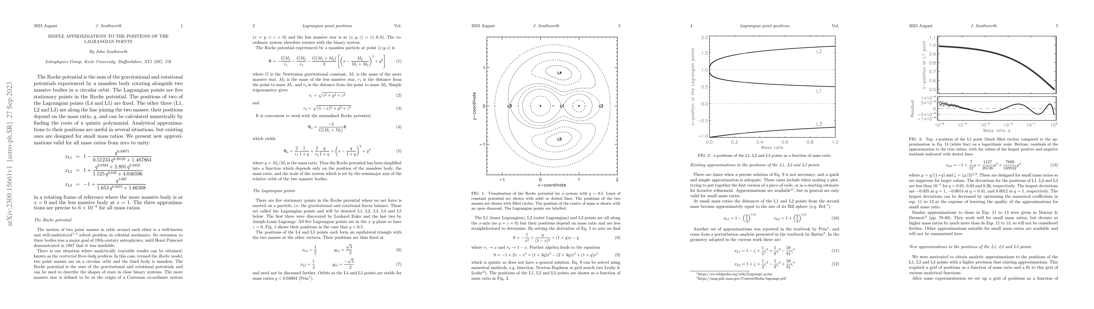 Thumbnail for Simple approximations to the positions of the Lagrangian points
