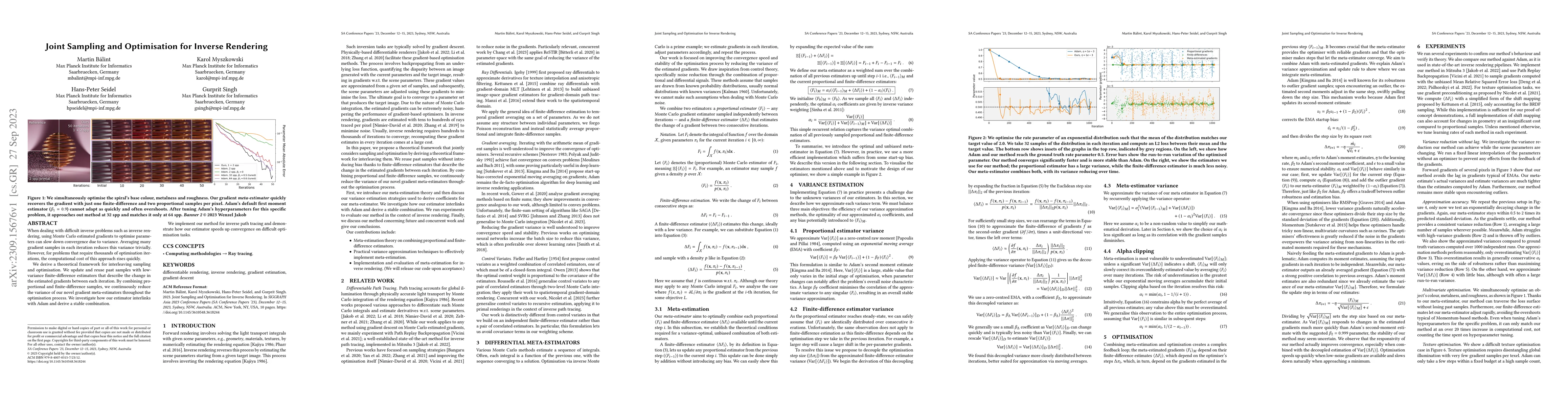 Thumbnail for Joint Sampling and Optimisation for Inverse Rendering