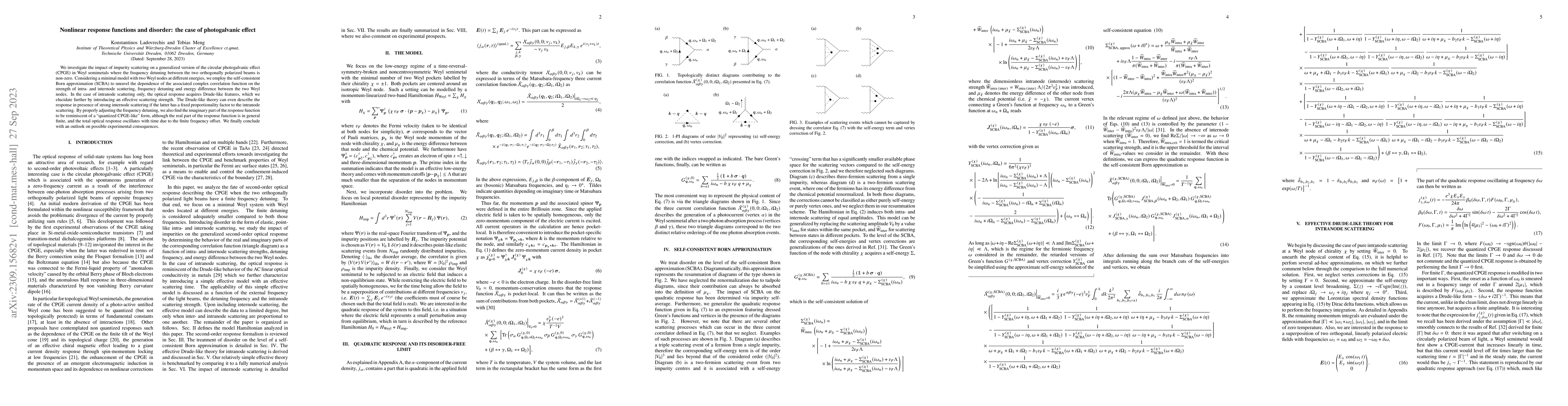 Thumbnail for Nonlinear response functions and disorder: the case of photogalvanic
  effect