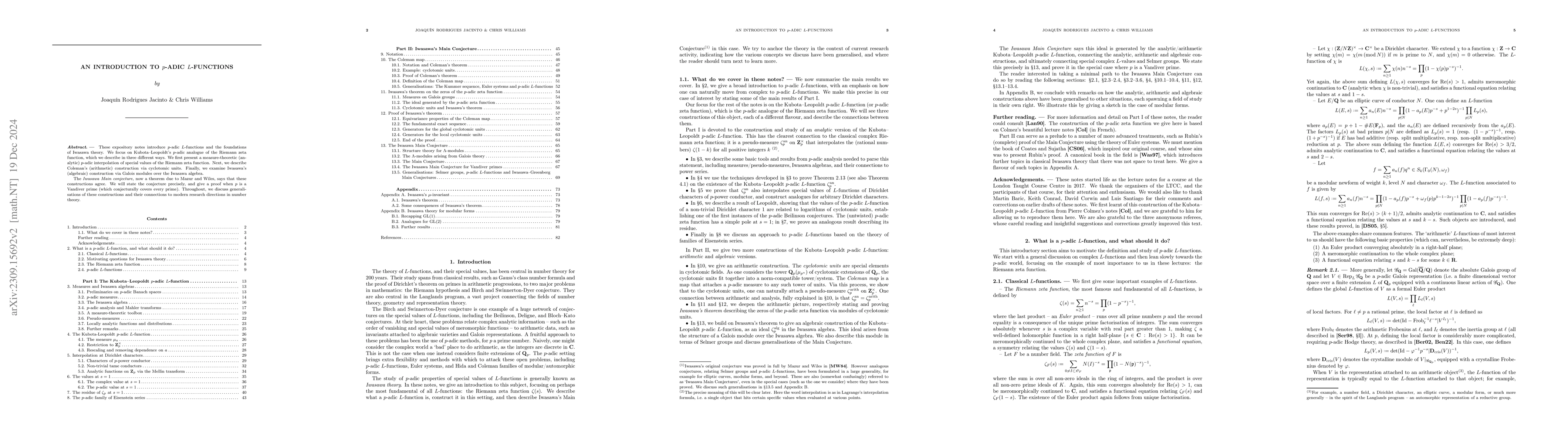 Thumbnail for An introduction to $p$-adic $L$-functions