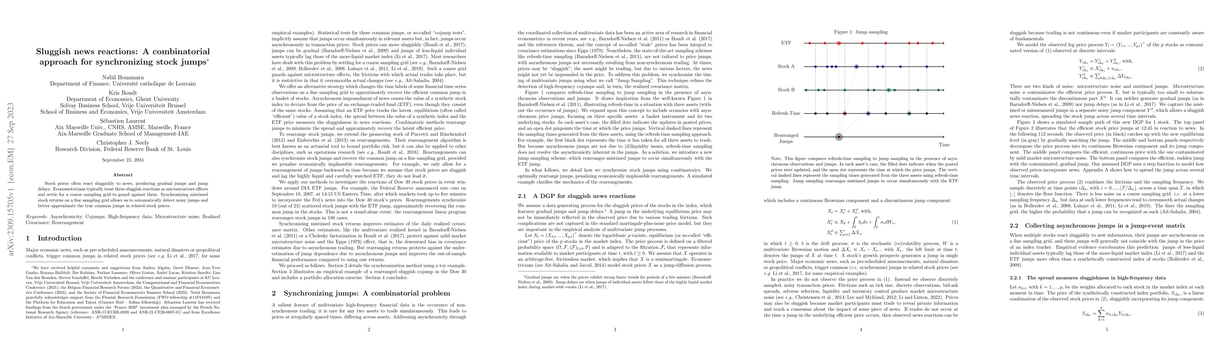 Thumbnail for Sluggish news reactions: A combinatorial approach for synchronizing
  stock jumps