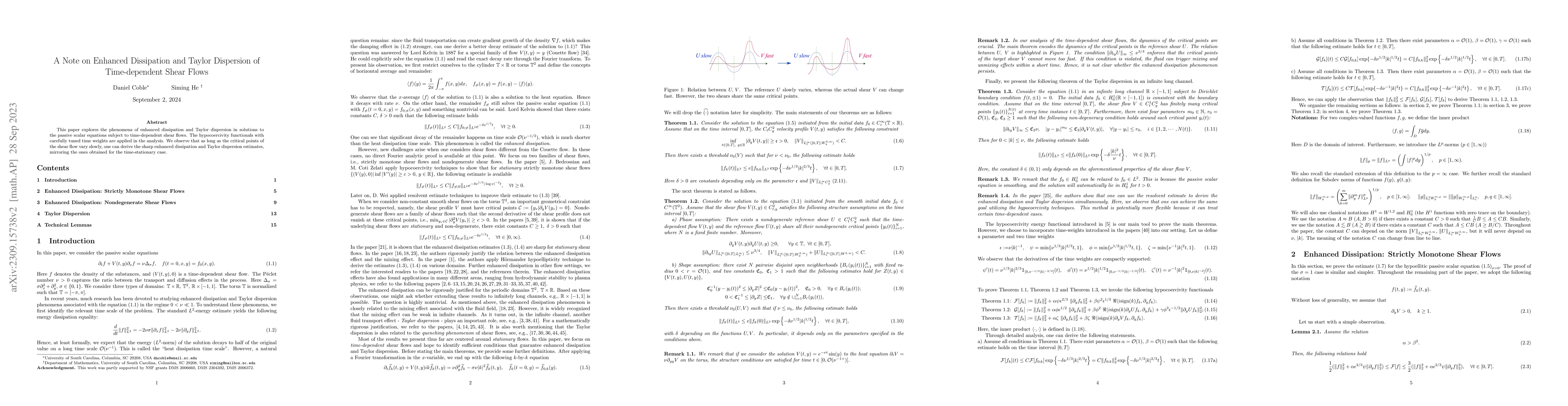 Thumbnail for A Note on Enhanced Dissipation and Taylor Dispersion of Time-dependent
  Shear Flows