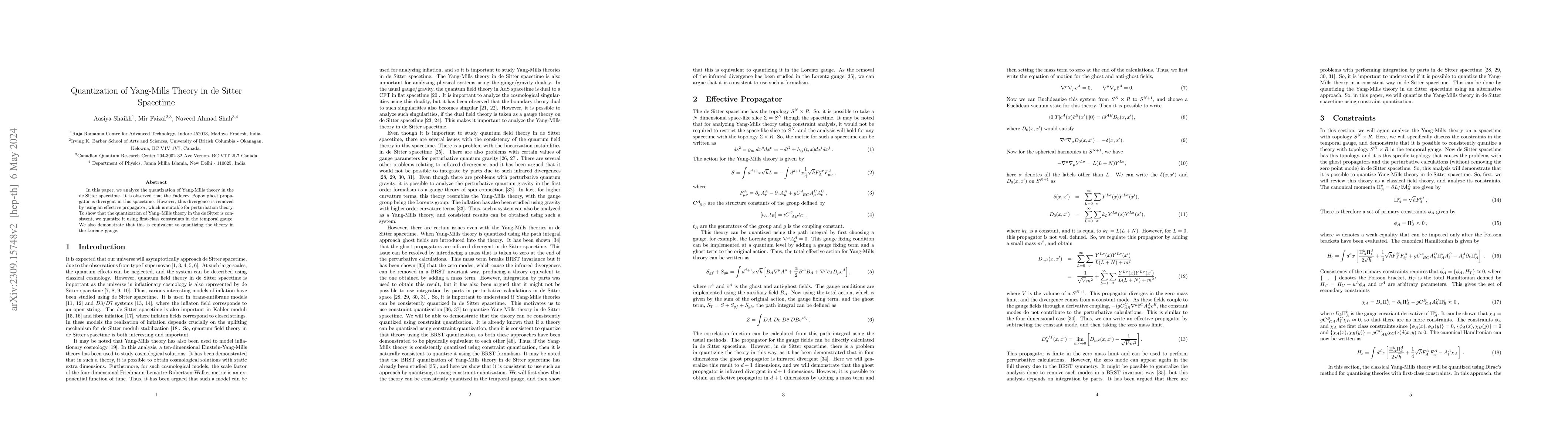 Thumbnail for Quantization of Yang-Mills Theory in de Sitter Spacetime