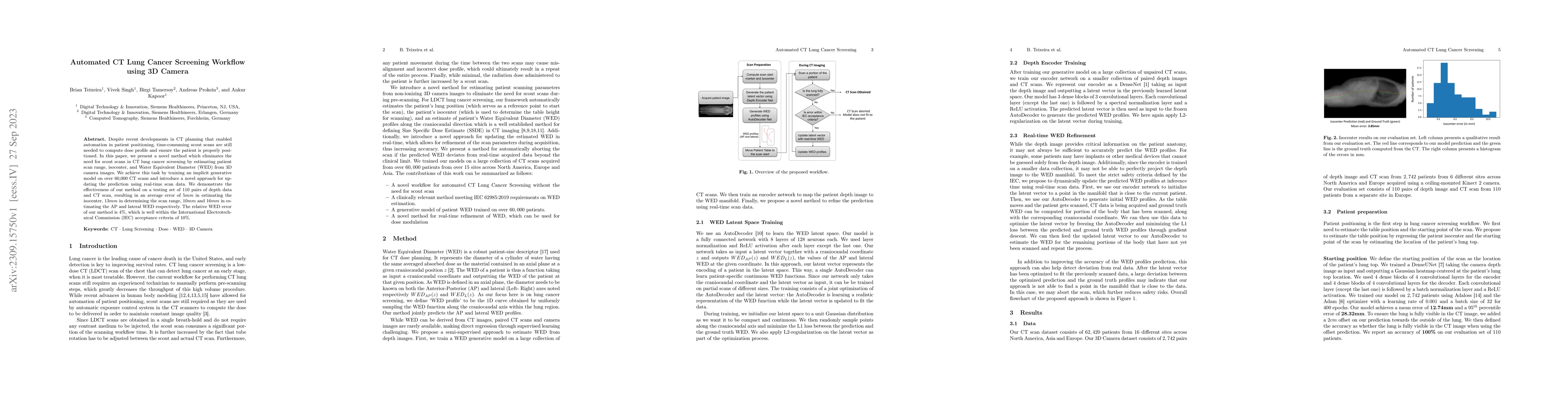 Thumbnail for Automated CT Lung Cancer Screening Workflow using 3D Camera