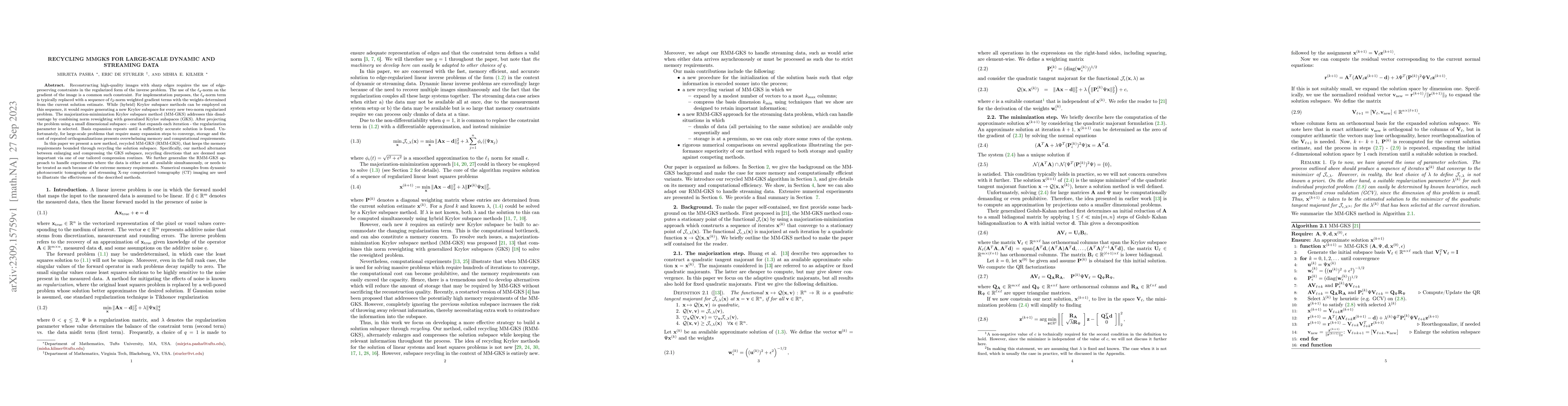 Thumbnail for Recycling MMGKS for large-scale dynamic and streaming data