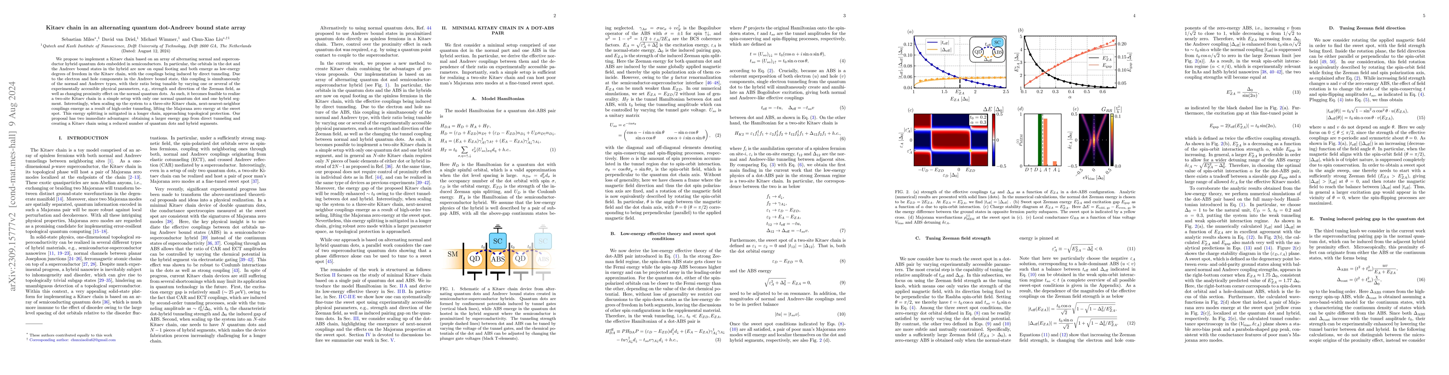 Thumbnail for Kitaev chain in an alternating quantum dot-Andreev bound state array