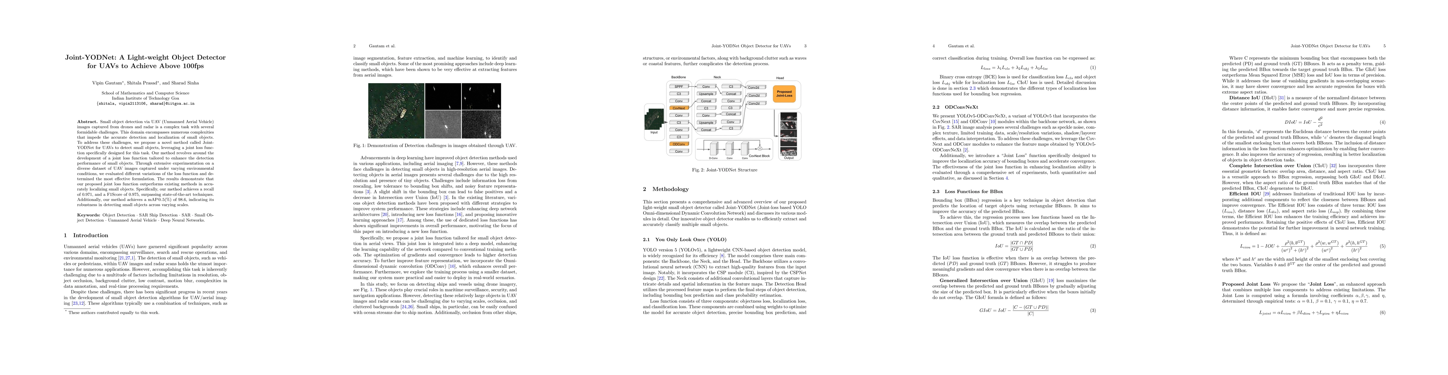 Thumbnail for Joint-YODNet: A Light-weight Object Detector for UAVs to Achieve Above
  100fps
