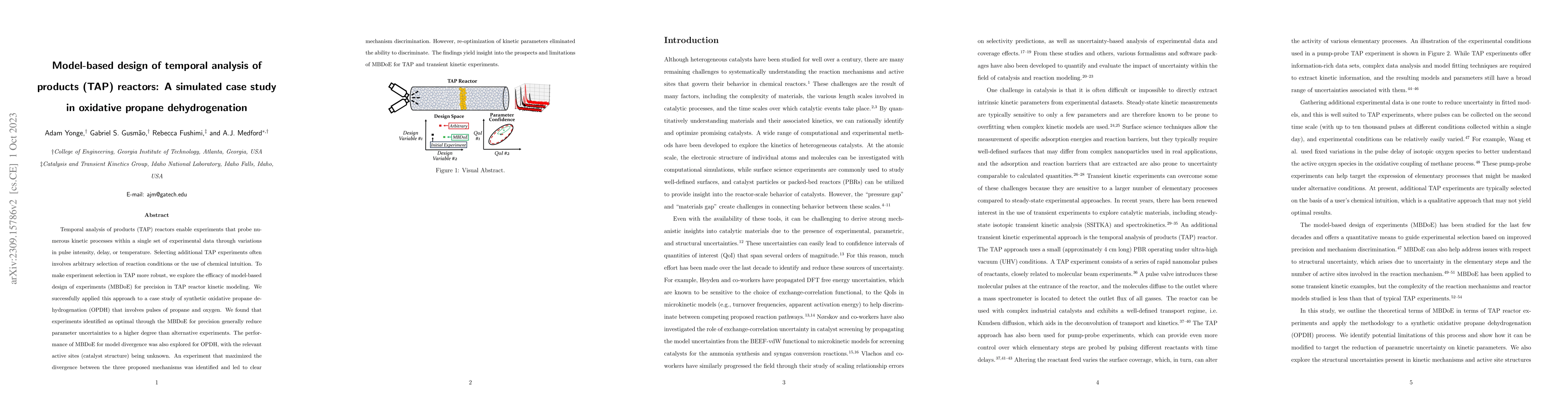 Thumbnail for Model-based design of temporal analysis of products (TAP) reactors: A
  simulated case study in oxidative propane dehydrogenation