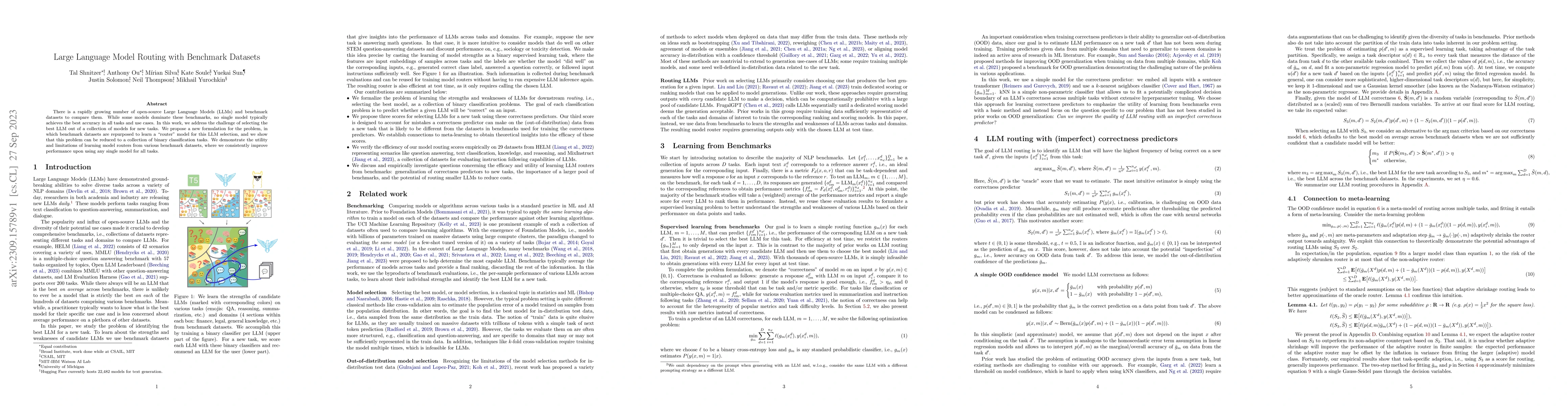 Thumbnail for Large Language Model Routing with Benchmark Datasets