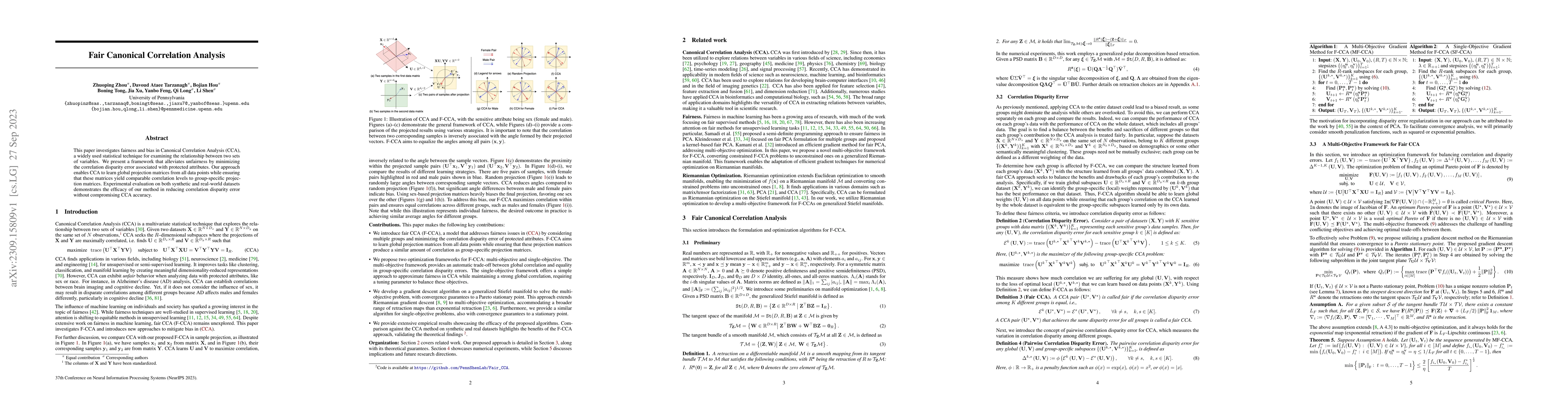 Thumbnail for Fair Canonical Correlation Analysis