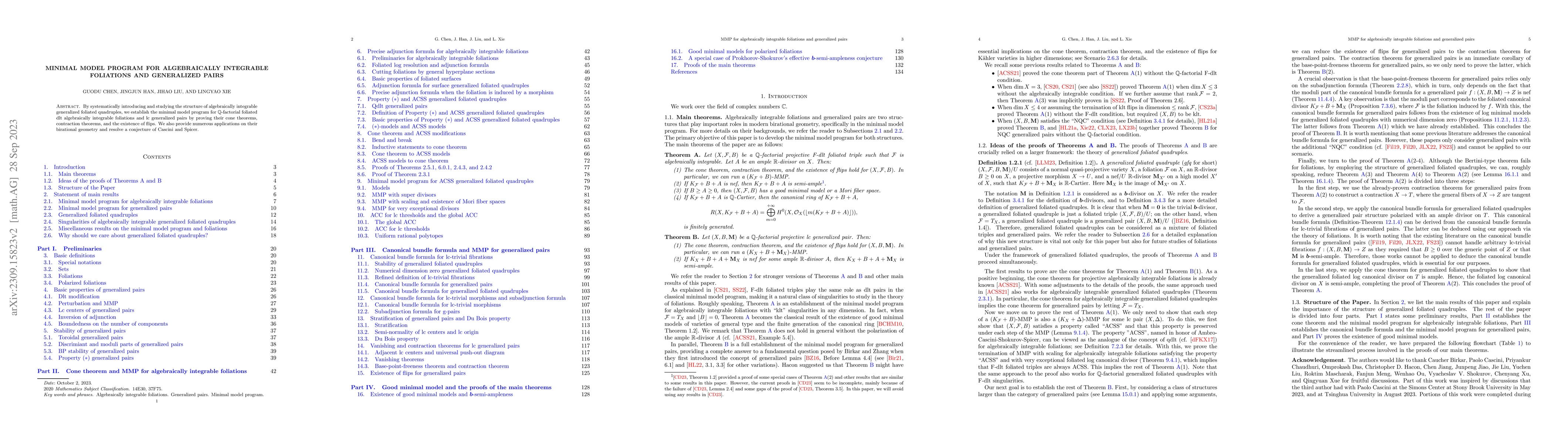 Thumbnail for Minimal model program for algebraically integrable foliations and
  generalized pairs
