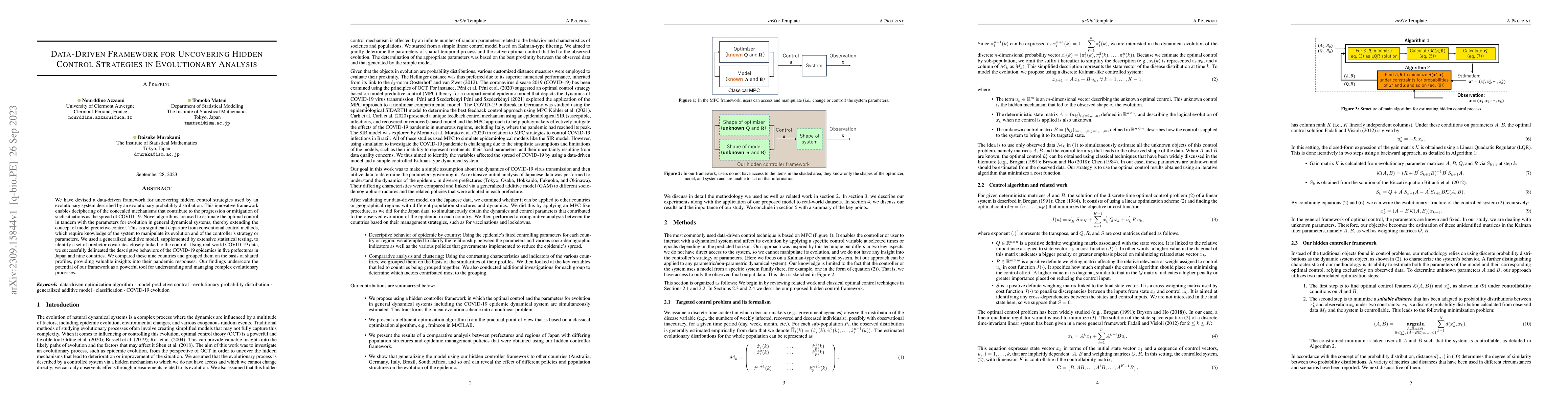 Thumbnail for Data-Driven Framework for Uncovering Hidden Control Strategies in
  Evolutionary Analysis