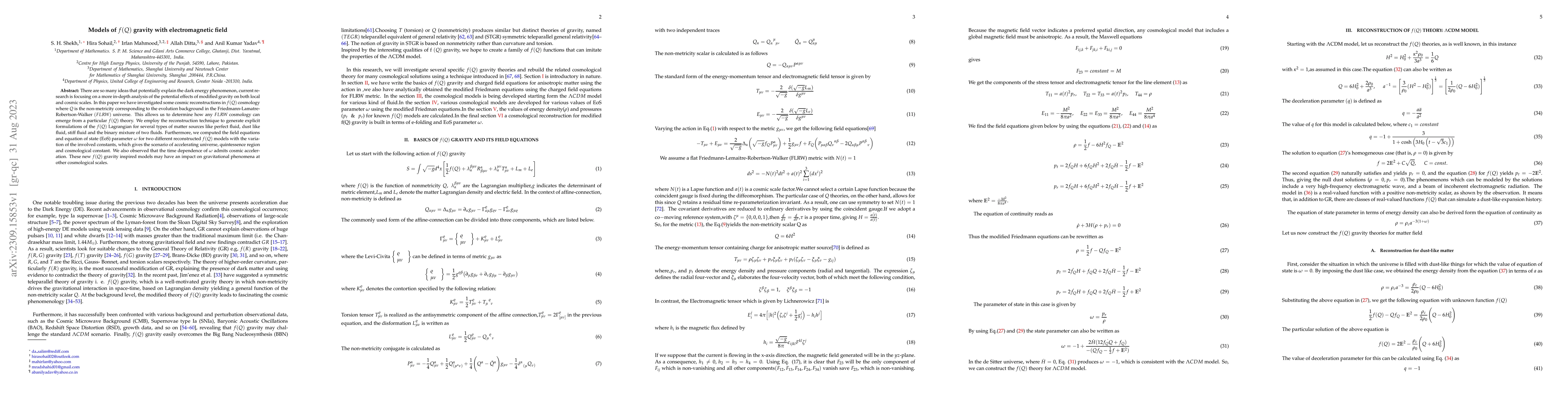 Thumbnail for Models of f(Q) gravity with electromagnetic field