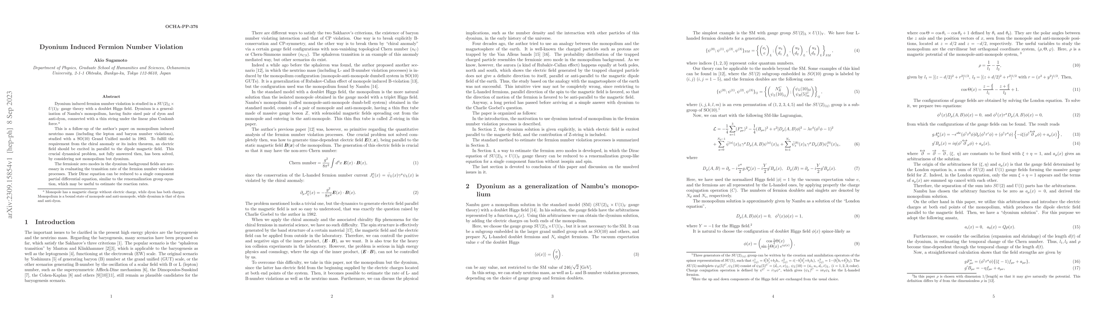 Thumbnail for Dyonium Induced Fermion Number Violation