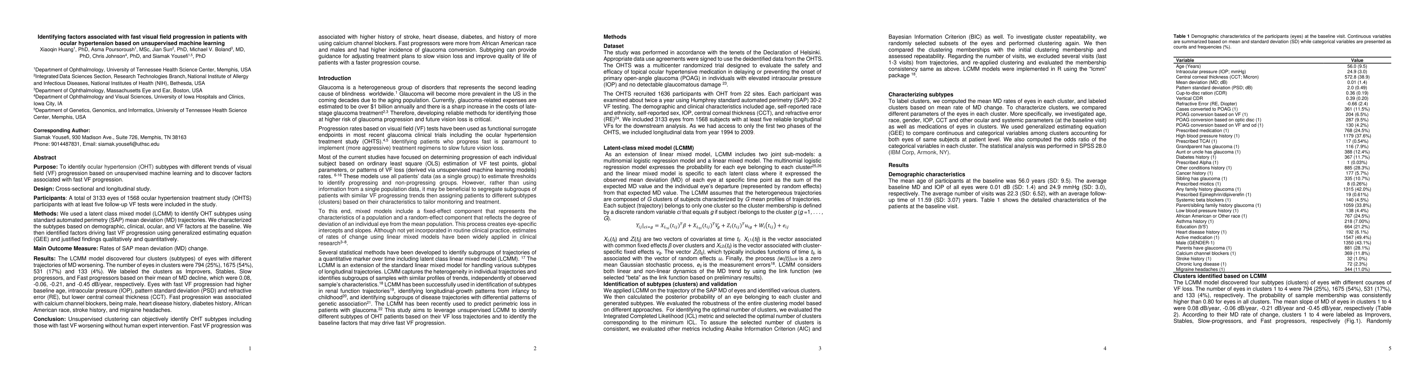 Thumbnail for Identifying factors associated with fast visual field progression in
  patients with ocular hypertension based on unsupervised machine learning