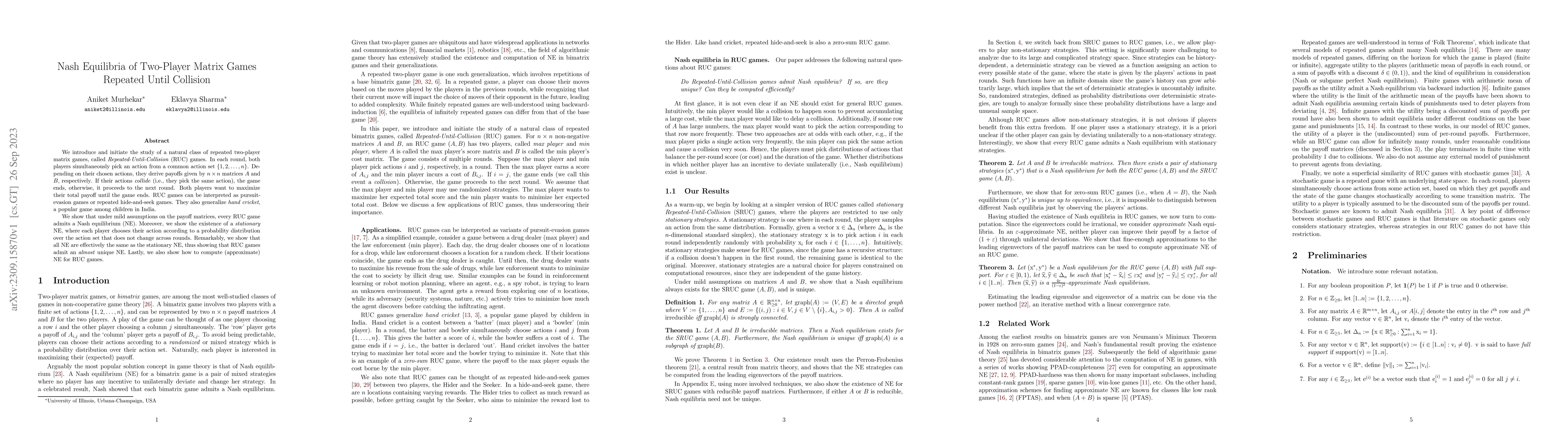 Thumbnail for Nash Equilibria of Two-Player Matrix Games Repeated Until Collision