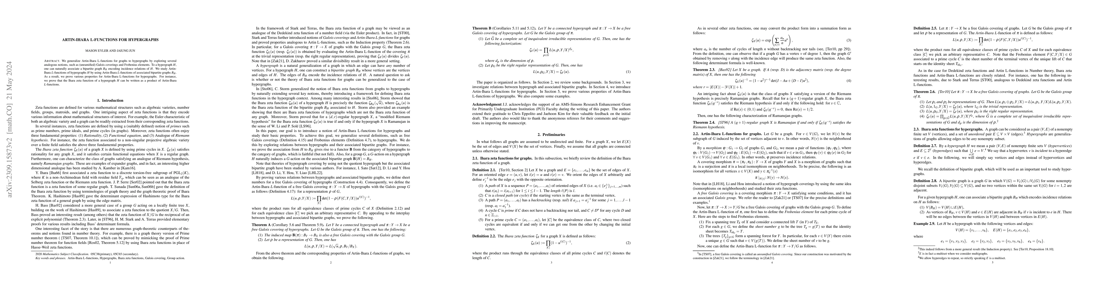Thumbnail for Artin-Ihara L-functions for hypergraphs