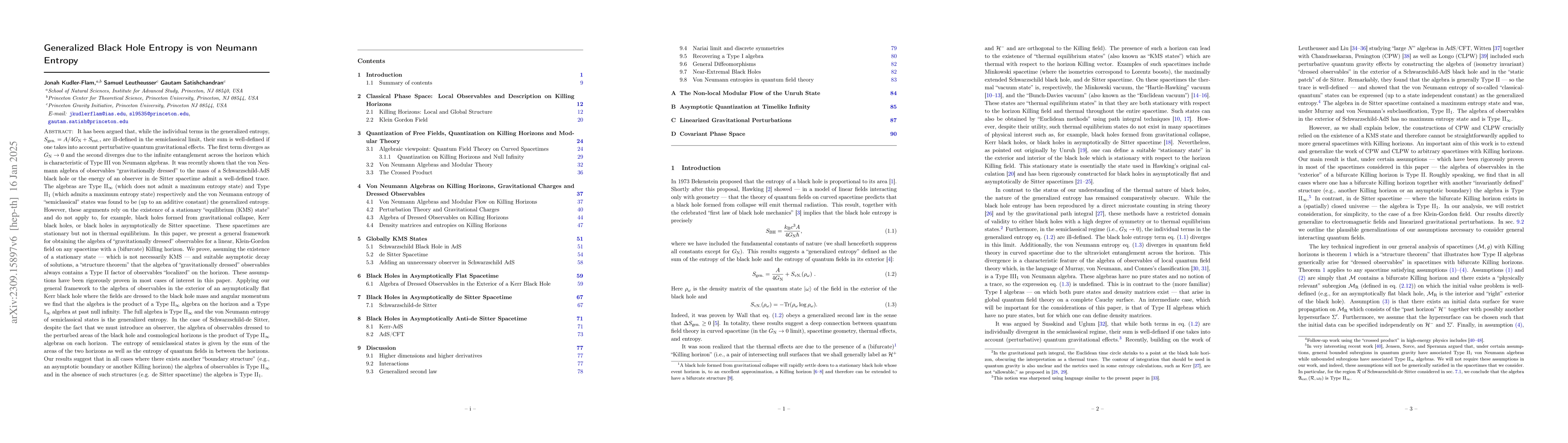 Thumbnail for Generalized Black Hole Entropy is von Neumann Entropy