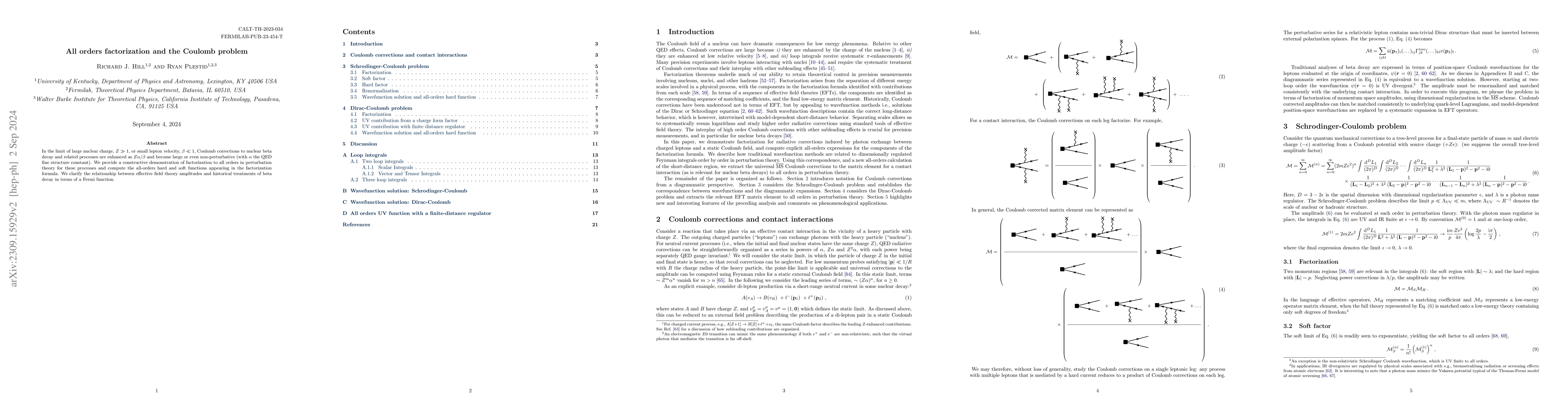Thumbnail for All orders factorization and the Coulomb problem