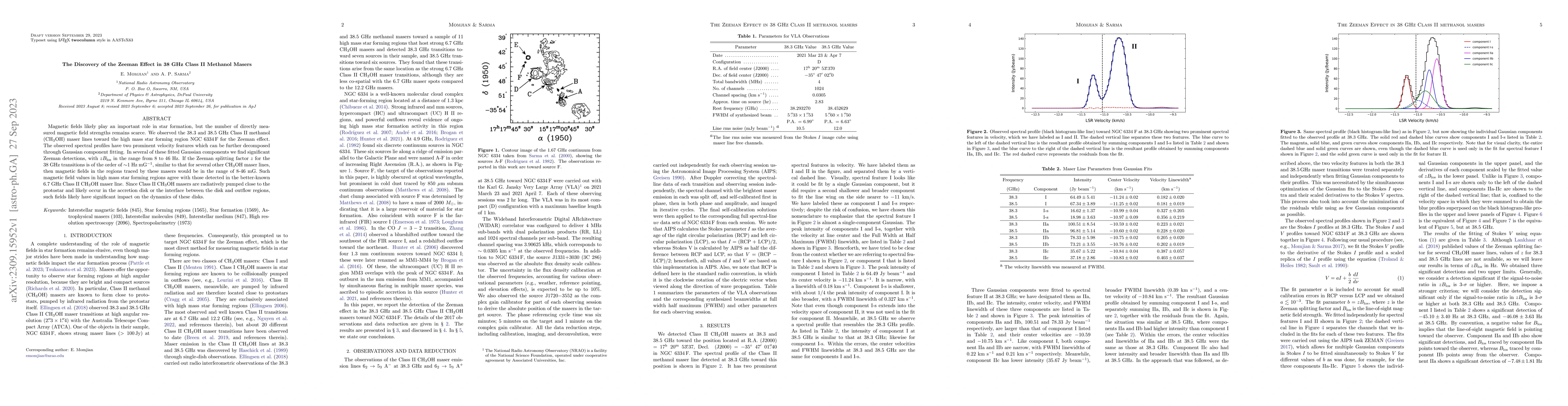 Thumbnail for The Discovery of the Zeeman Effect in 38 GHz Class II Methanol Masers