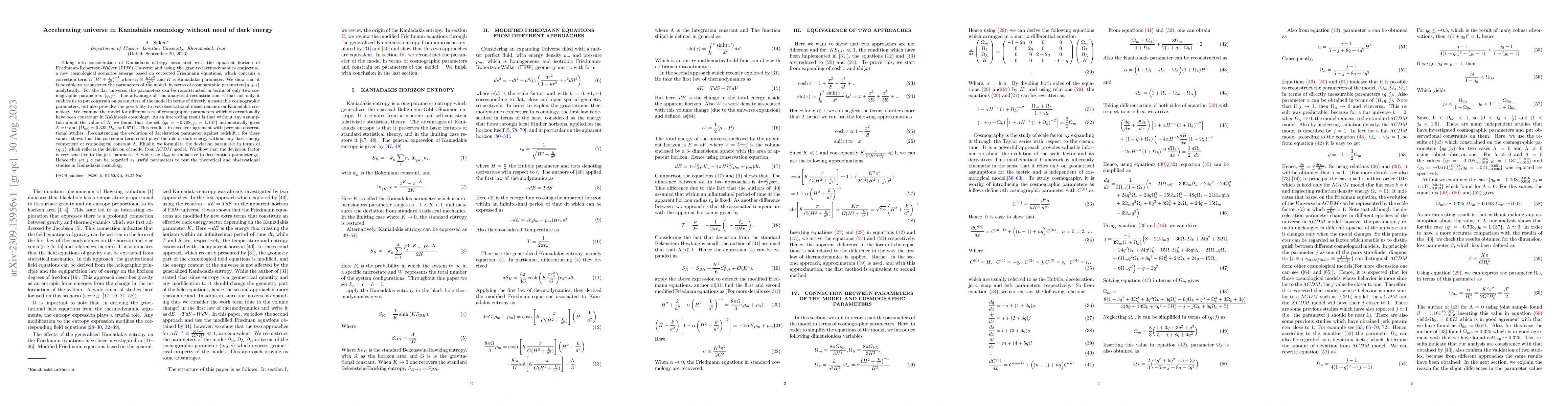 Thumbnail for Accelerating universe in Kaniadakis cosmology without need of dark
  energy