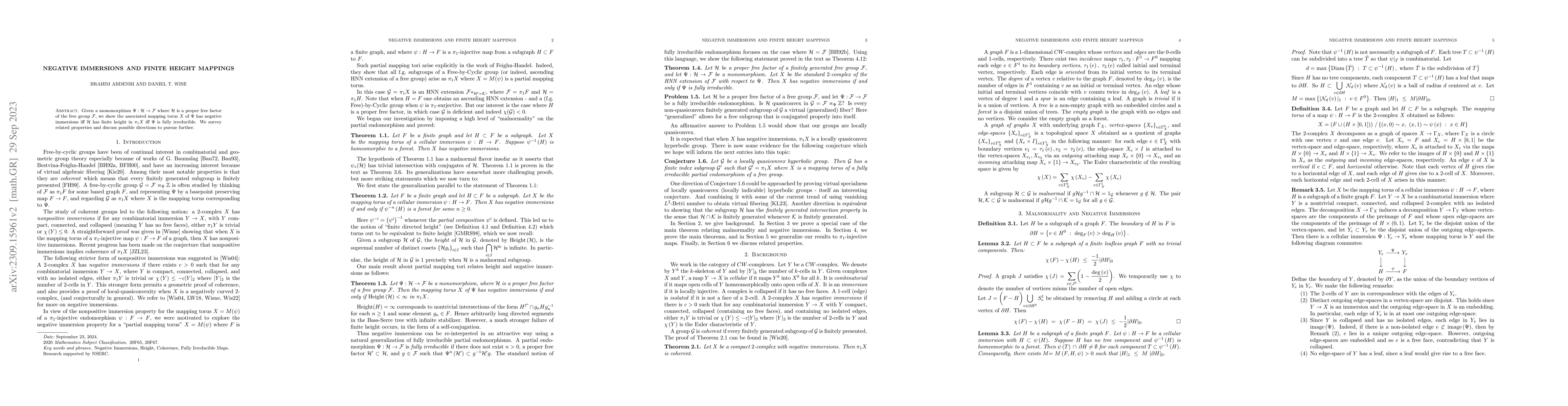 Thumbnail for Negative Immersions and Finite Height Mappings