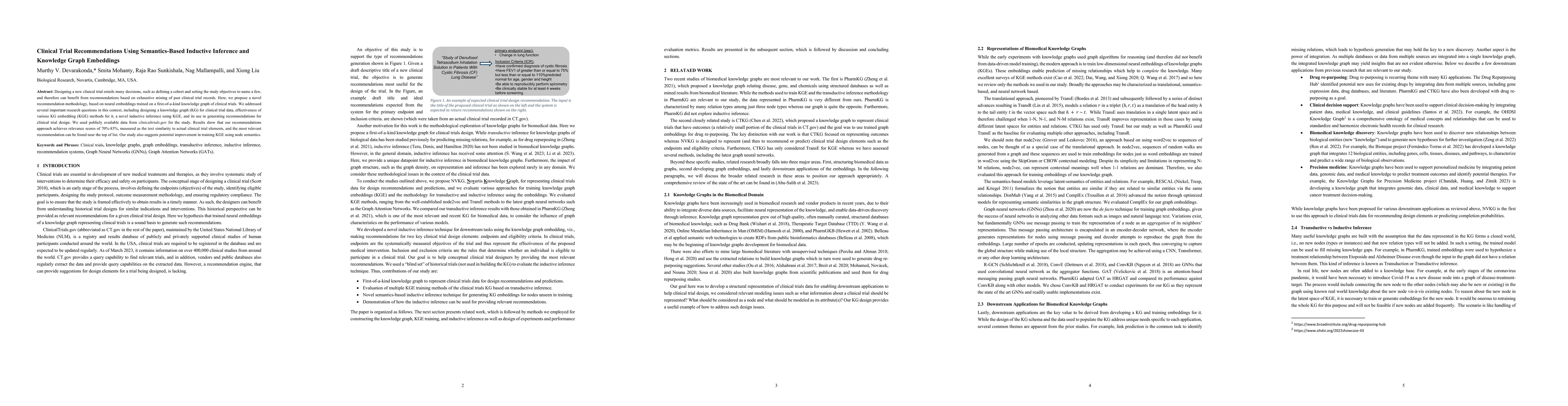 Thumbnail for Clinical Trial Recommendations Using Semantics-Based Inductive Inference
  and Knowledge Graph Embeddings
