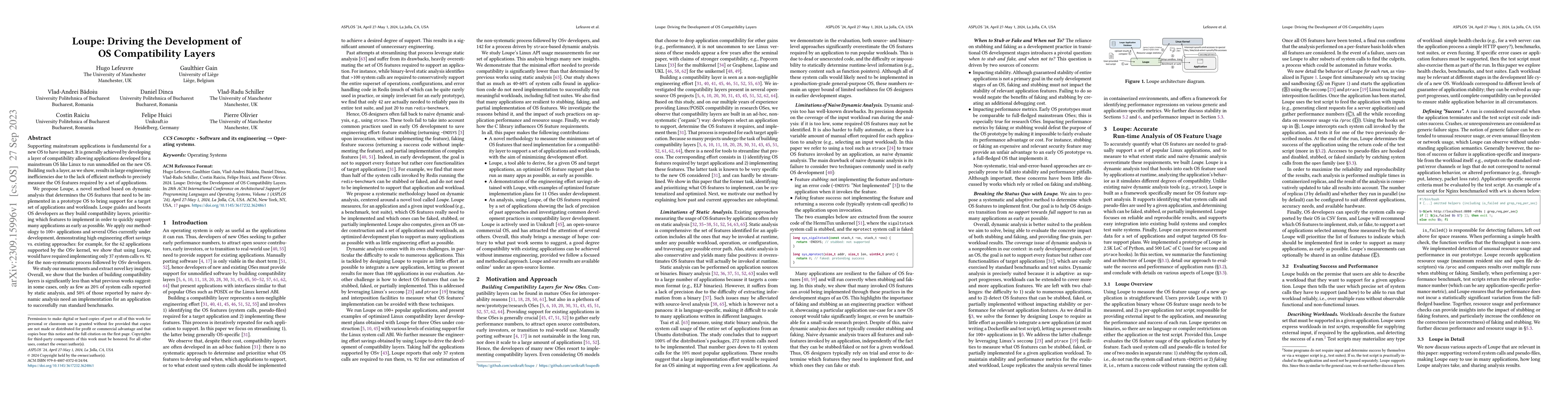 Thumbnail for Loupe: Driving the Development of OS Compatibility Layers