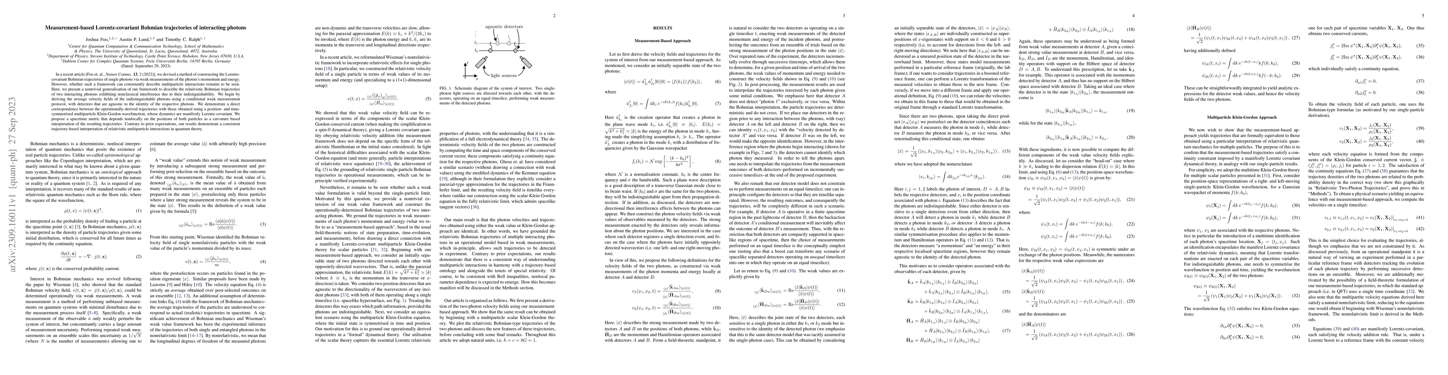 Thumbnail for Measurement-based Lorentz-covariant Bohmian trajectories of interacting
  photons
