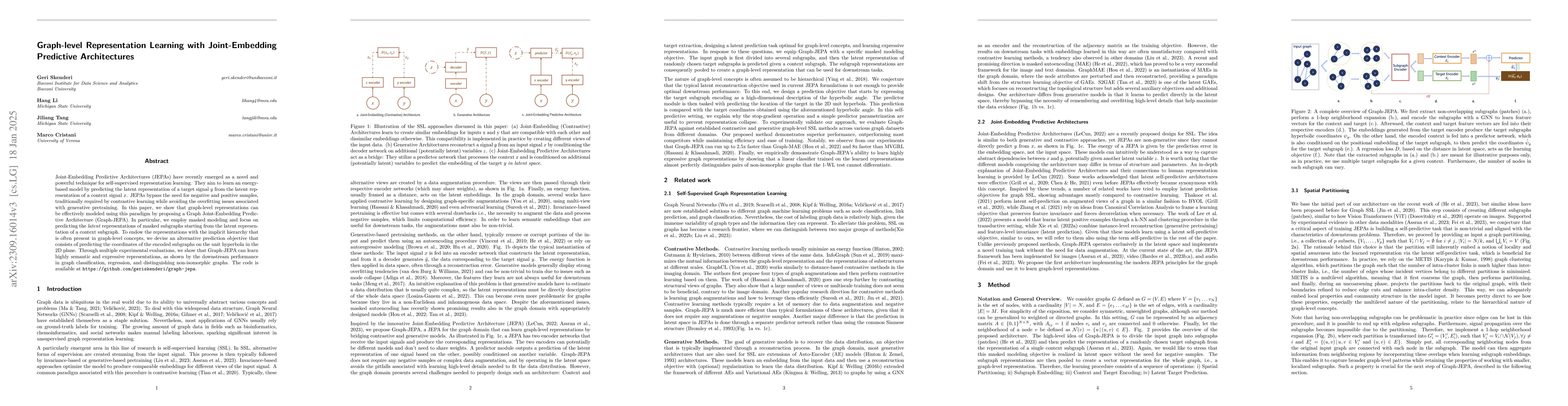 Thumbnail for Graph-level Representation Learning with Joint-Embedding Predictive
  Architectures