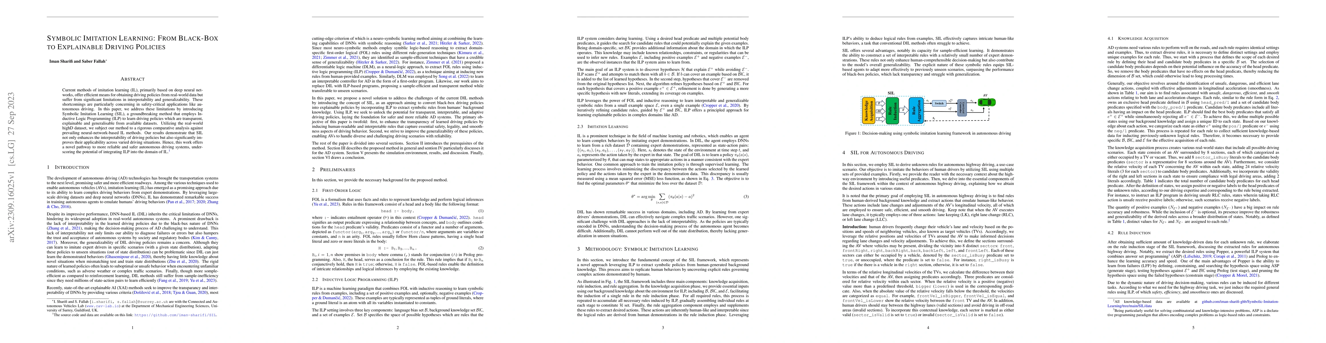 Thumbnail for Symbolic Imitation Learning: From Black-Box to Explainable Driving
  Policies