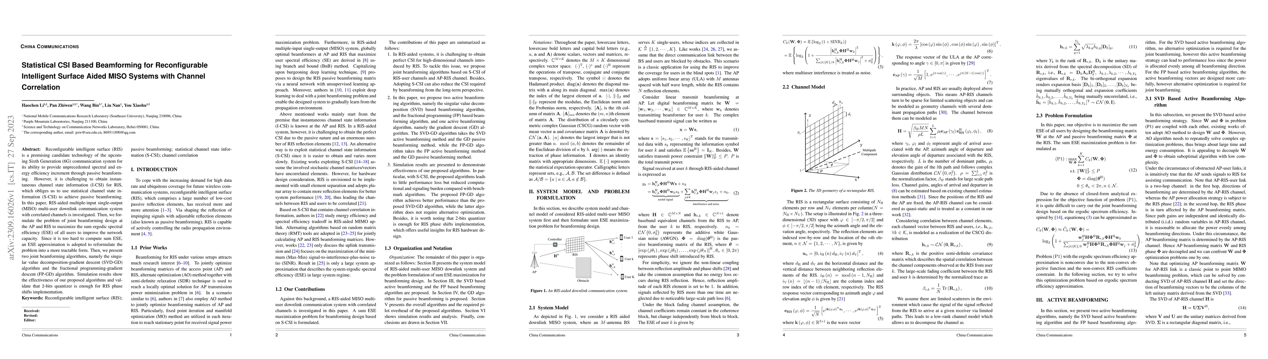 Thumbnail for Statistical CSI Based Beamforming for Reconfigurable Intelligent Surface
  Aided MISO Systems with Channel Correlation