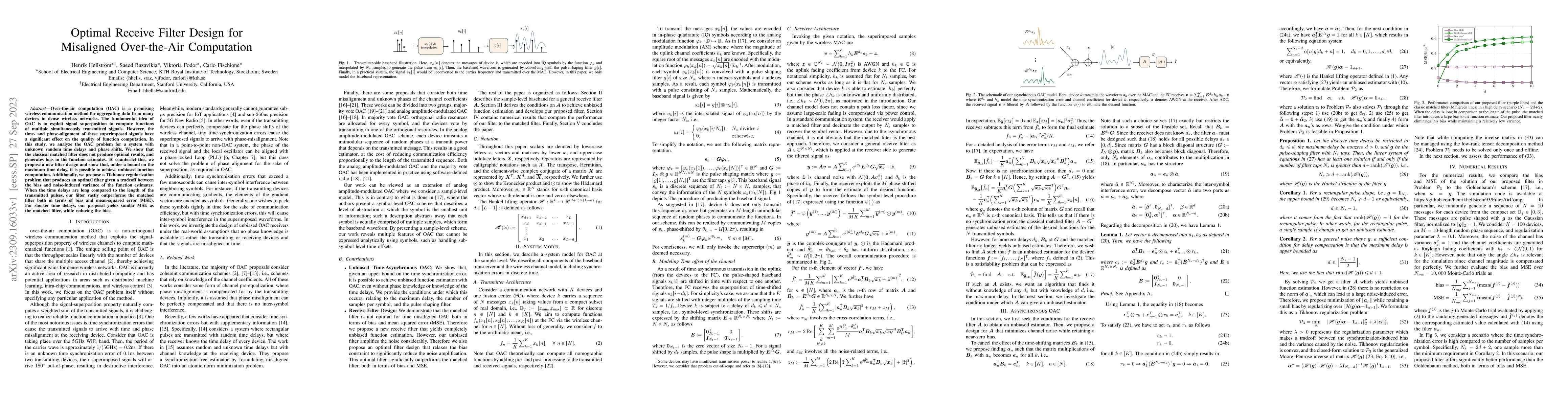 Thumbnail for Optimal Receive Filter Design for Misaligned Over-the-Air Computation