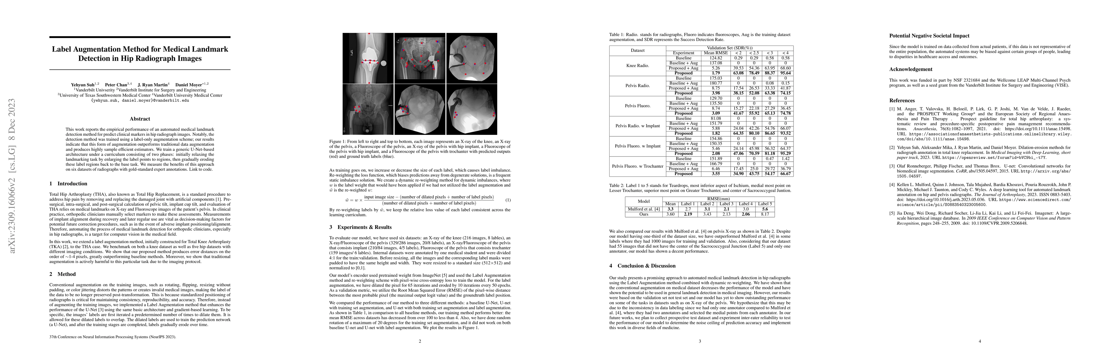 Thumbnail for Label Augmentation Method for Medical Landmark Detection in Hip
  Radiograph Images