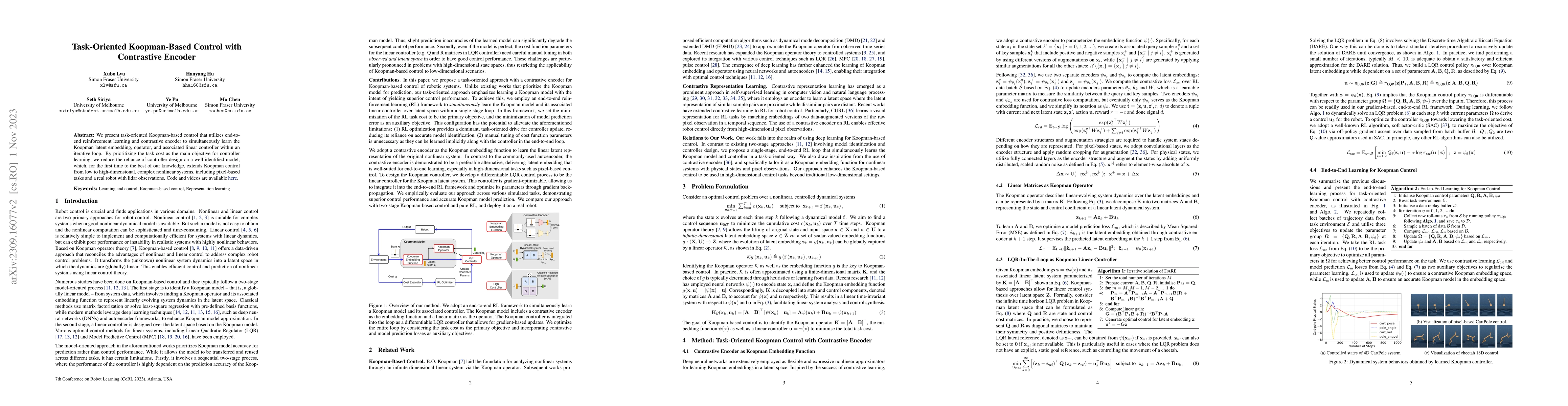 Thumbnail for Task-Oriented Koopman-Based Control with Contrastive Encoder
